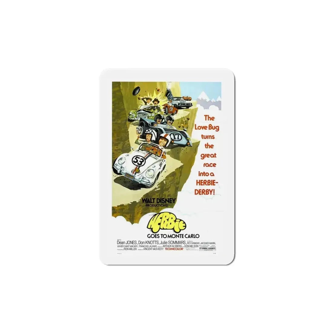 Herbie Goes to Monte Carlo 1977 Movie Poster Refrigerator Magnet - The Sticker Space