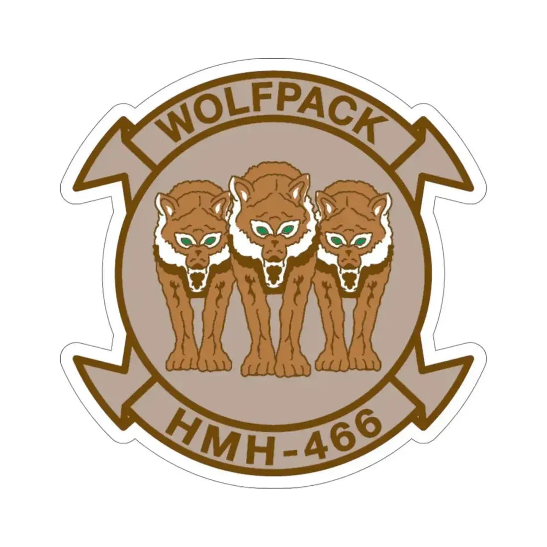 HMH 466 WOLFPACK Desert (USMC) STICKER Vinyl Die-Cut Decal - The Sticker Space
