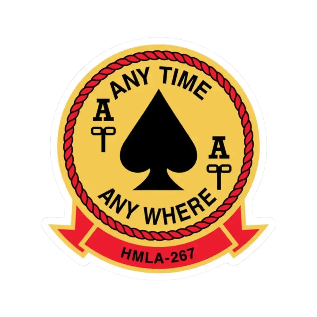 HMLA 267 Any Time Any Where (USMC) STICKER Vinyl Kiss-Cut Decal - The Sticker Space