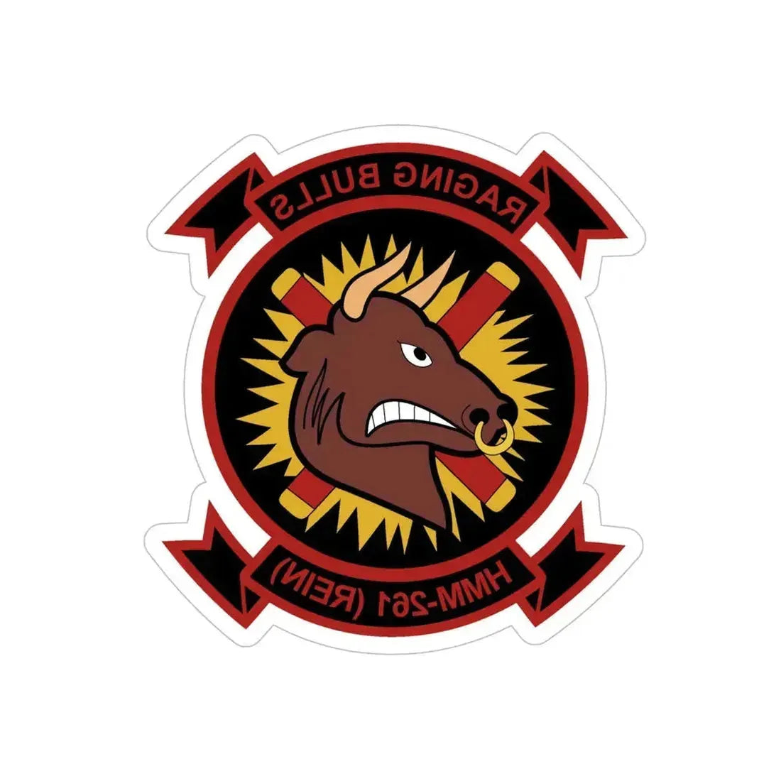 HMM 261 1 (USMC) REVERSE PRINT Transparent Die-Cut STICKER - The Sticker Space