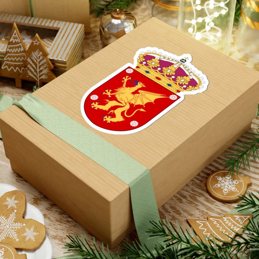 HMS Östergötland vapen (Sweden) (Coat of Arms) STICKER Vinyl Kiss-Cut Decal - The Sticker Space