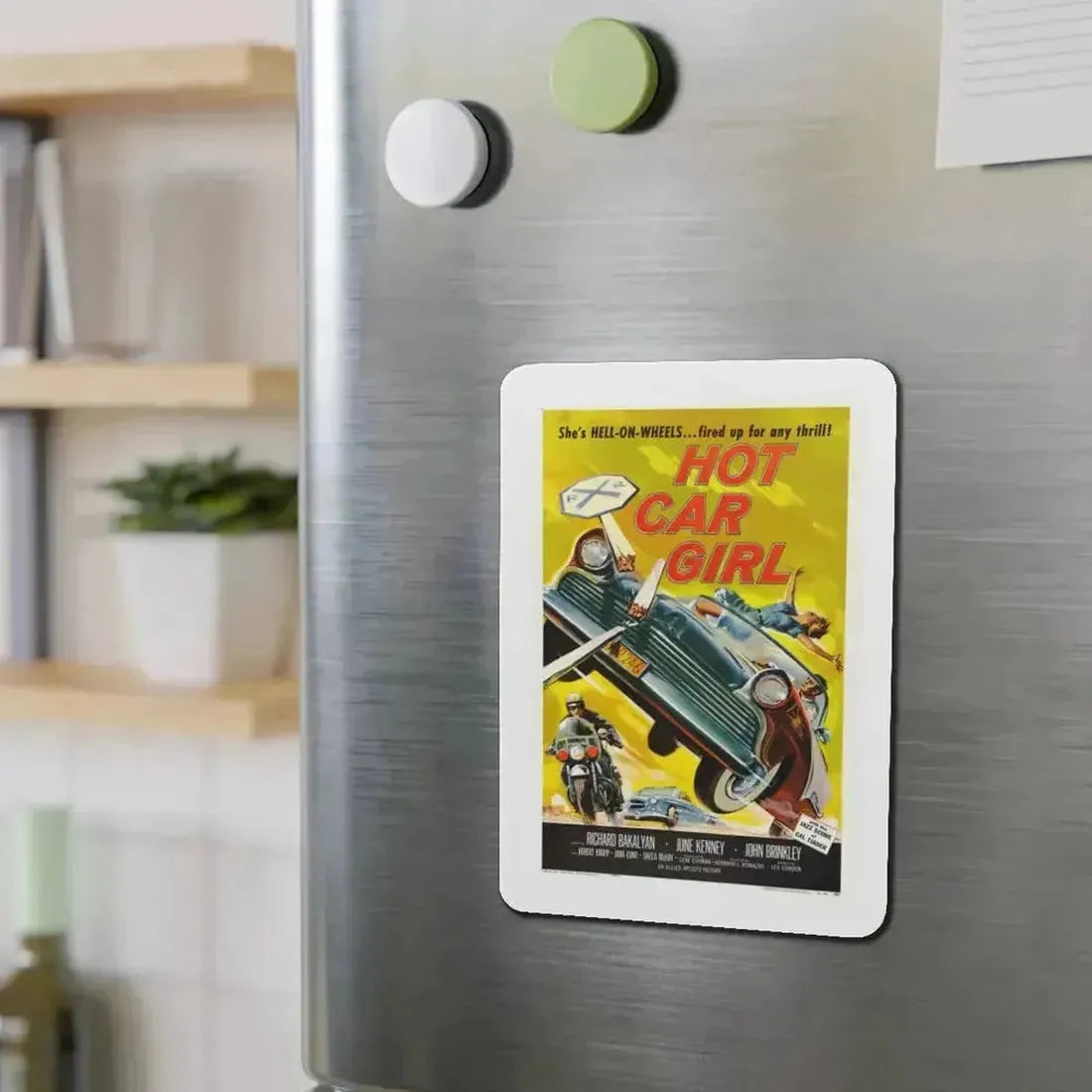 HOT CAR GIRL 1958 Movie Poster - Refrigerator Magnet - The Sticker Space