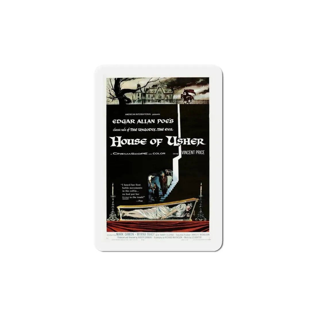 House of Usher 1960 Movie Poster Refrigerator Magnet - The Sticker Space