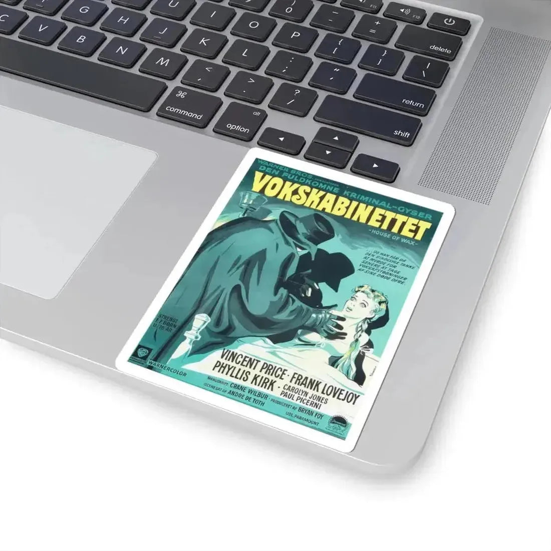 HOUSE OF WAX (DANISH) 1953 Movie Poster - STICKER Vinyl Kiss-Cut Decal - The Sticker Space