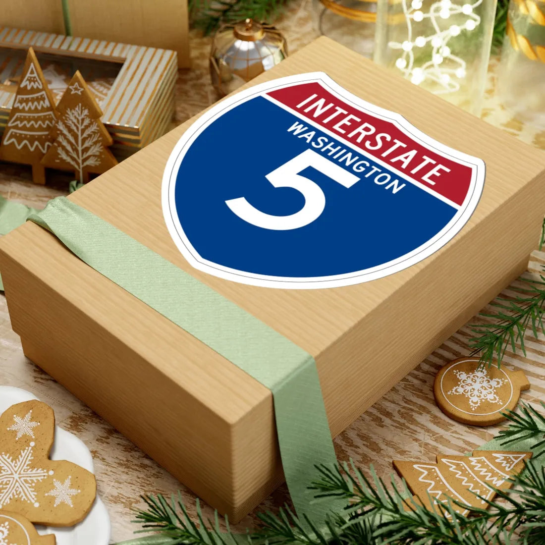 I-5 WA (Washington) (Road Sign) STICKER Vinyl Kiss-Cut Decal - The Sticker Space