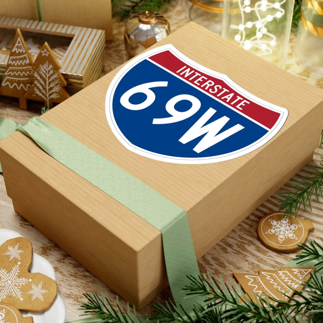 I-69W (Texas) (Road Sign) STICKER Vinyl Kiss-Cut Decal - The Sticker Space