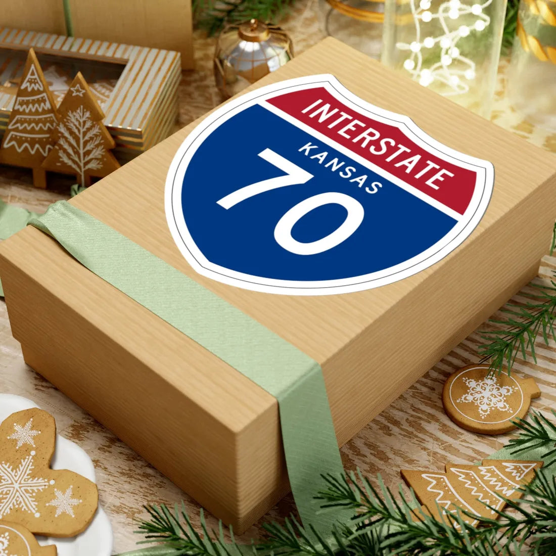 I-70 KS 1957 (Kansas) (Road Sign) STICKER Vinyl Kiss-Cut Decal - The Sticker Space