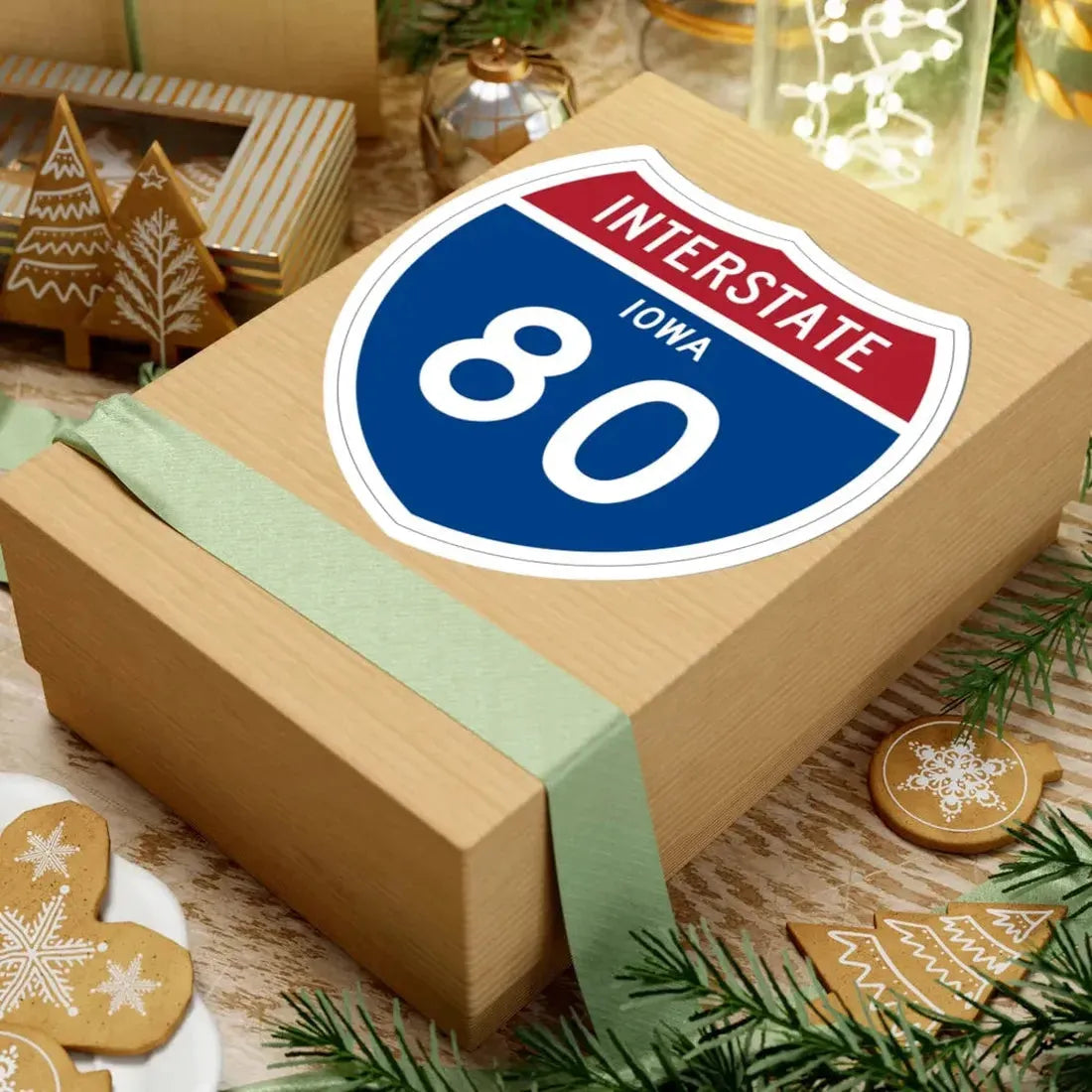 I-80 IA 1957 (Iowa) (Road Sign) STICKER Vinyl Kiss-Cut Decal - The Sticker Space