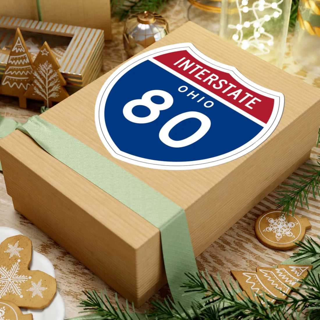 I-80 OH 1957 (Ohio) (Road Sign) STICKER Vinyl Kiss-Cut Decal - The Sticker Space