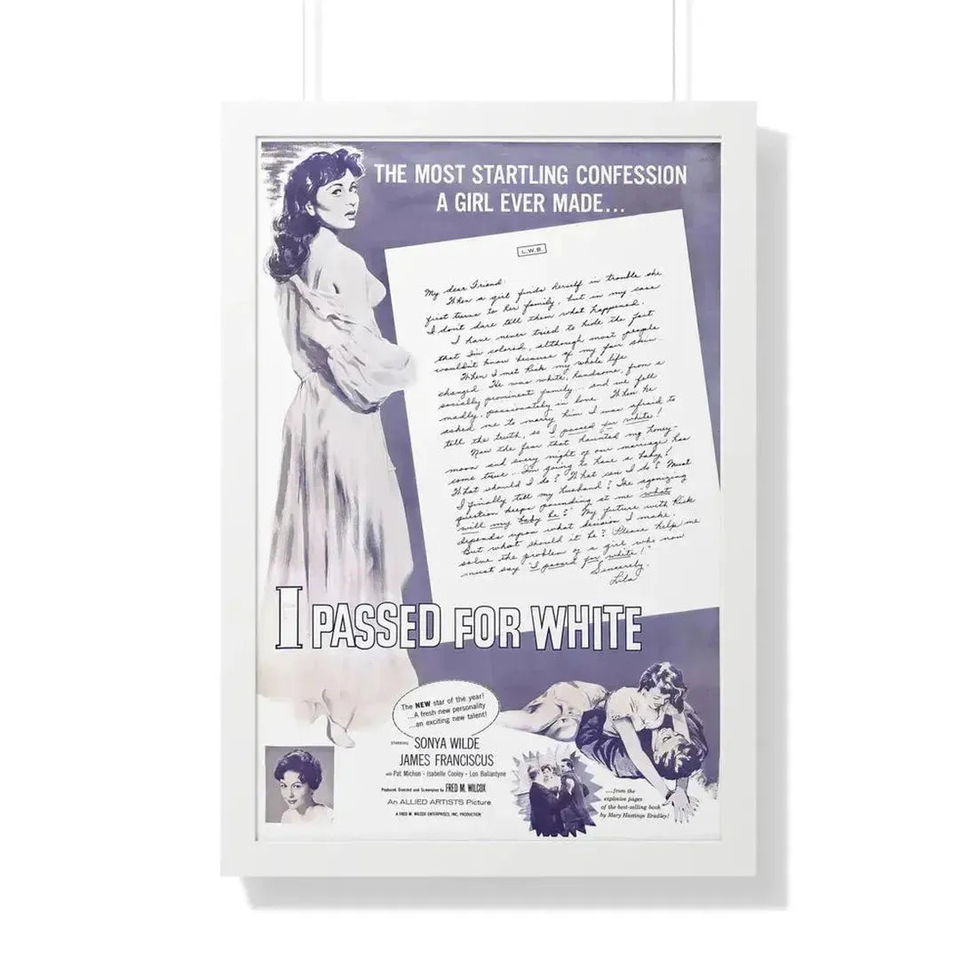 I PASSED FOR WHITE (2) 1960 - Framed Movie Poster - The Sticker Space