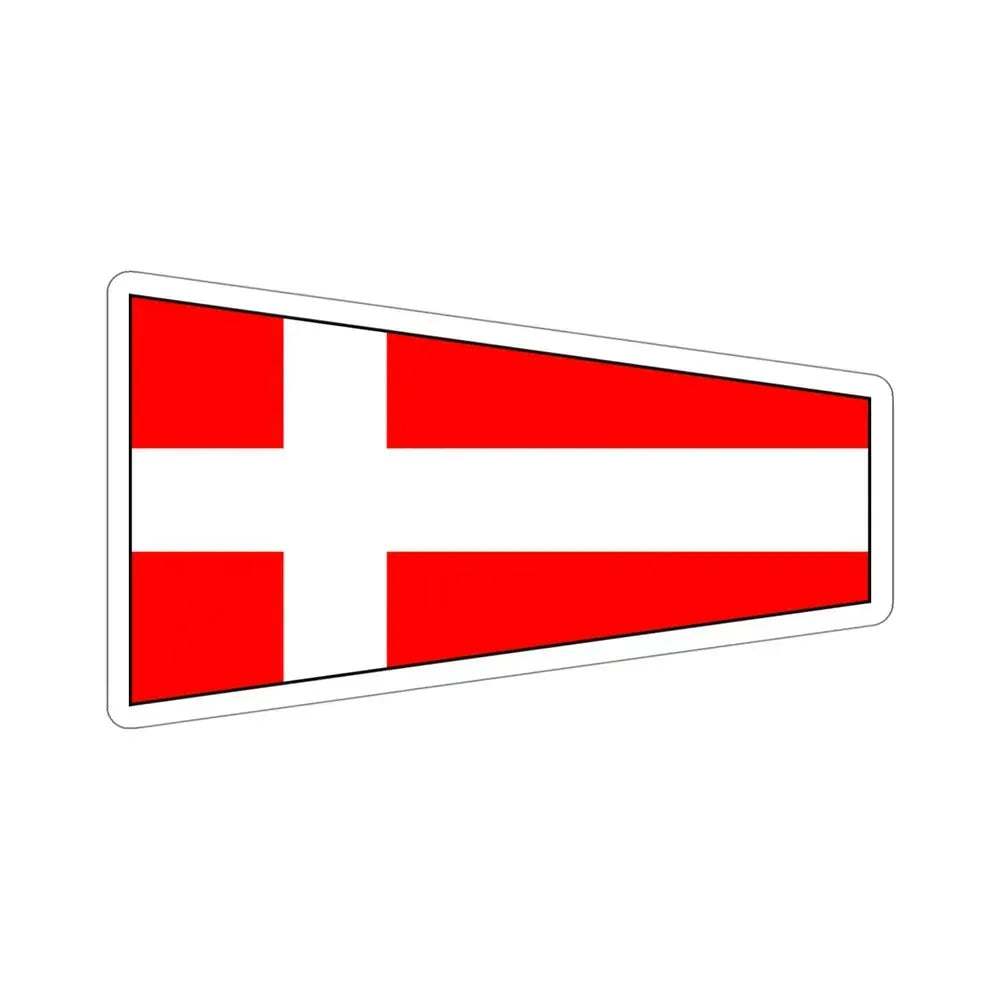 ICS Pennant Four (International Code of Signals) STICKER Vinyl Die-Cut Decal 5 Inch - The Sticker Space