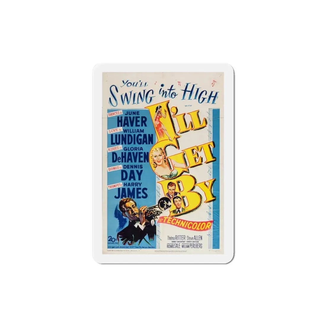 Ill Get By 1950 Movie Poster Refrigerator Magnet - The Sticker Space