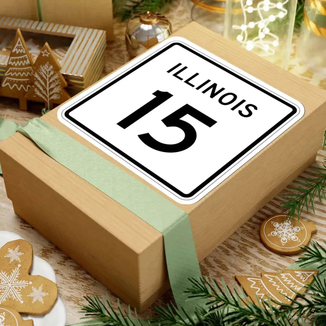 Illinois 15 (Illinois) (Road Sign) STICKER Vinyl Kiss-Cut Decal - The Sticker Space