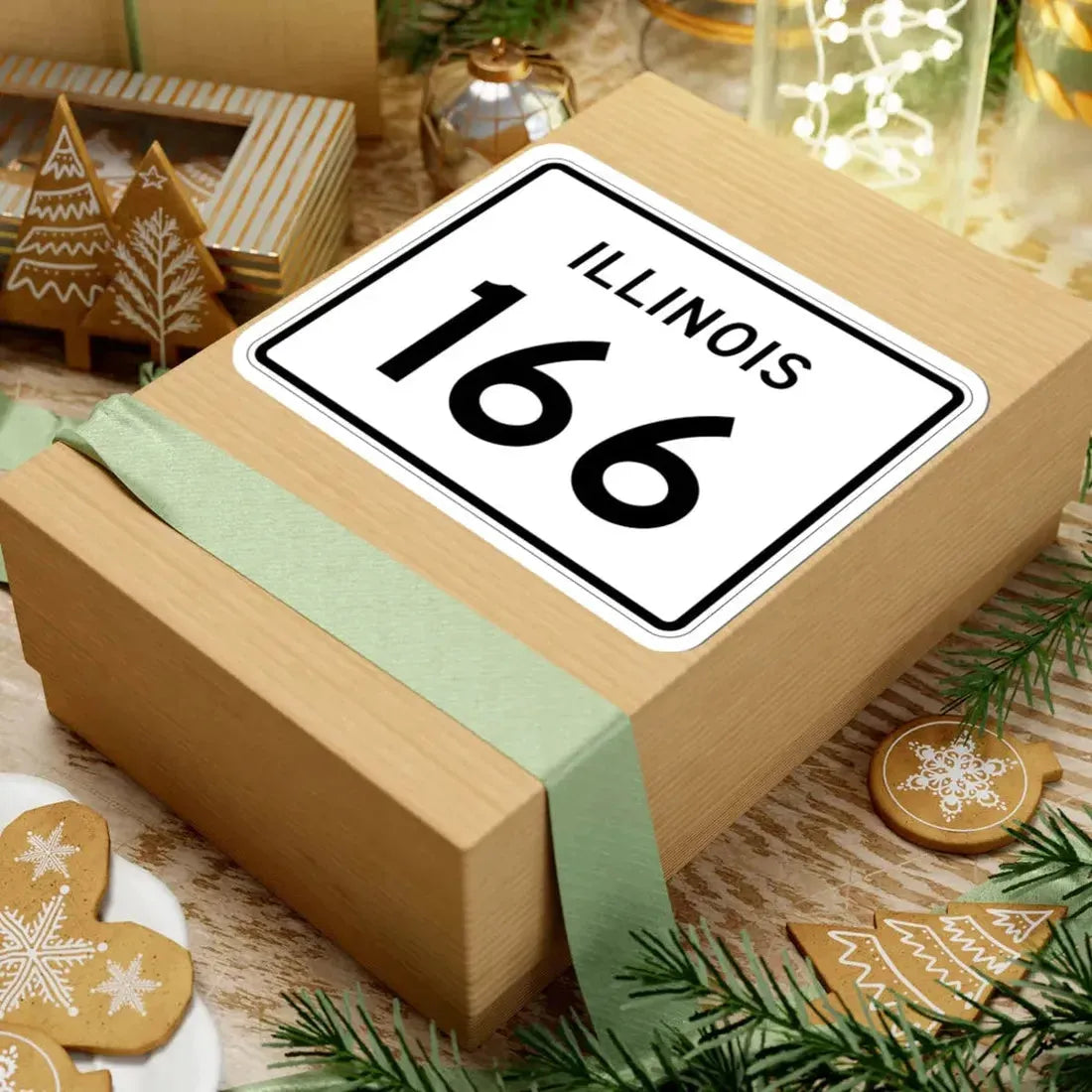 Illinois 166 (Illinois) (Road Sign) STICKER Vinyl Kiss-Cut Decal - The Sticker Space