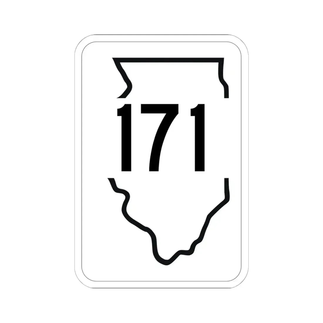 Illinois 171 1950 (Illinois) (Road Sign) STICKER Vinyl Kiss-Cut Decal - The Sticker Space