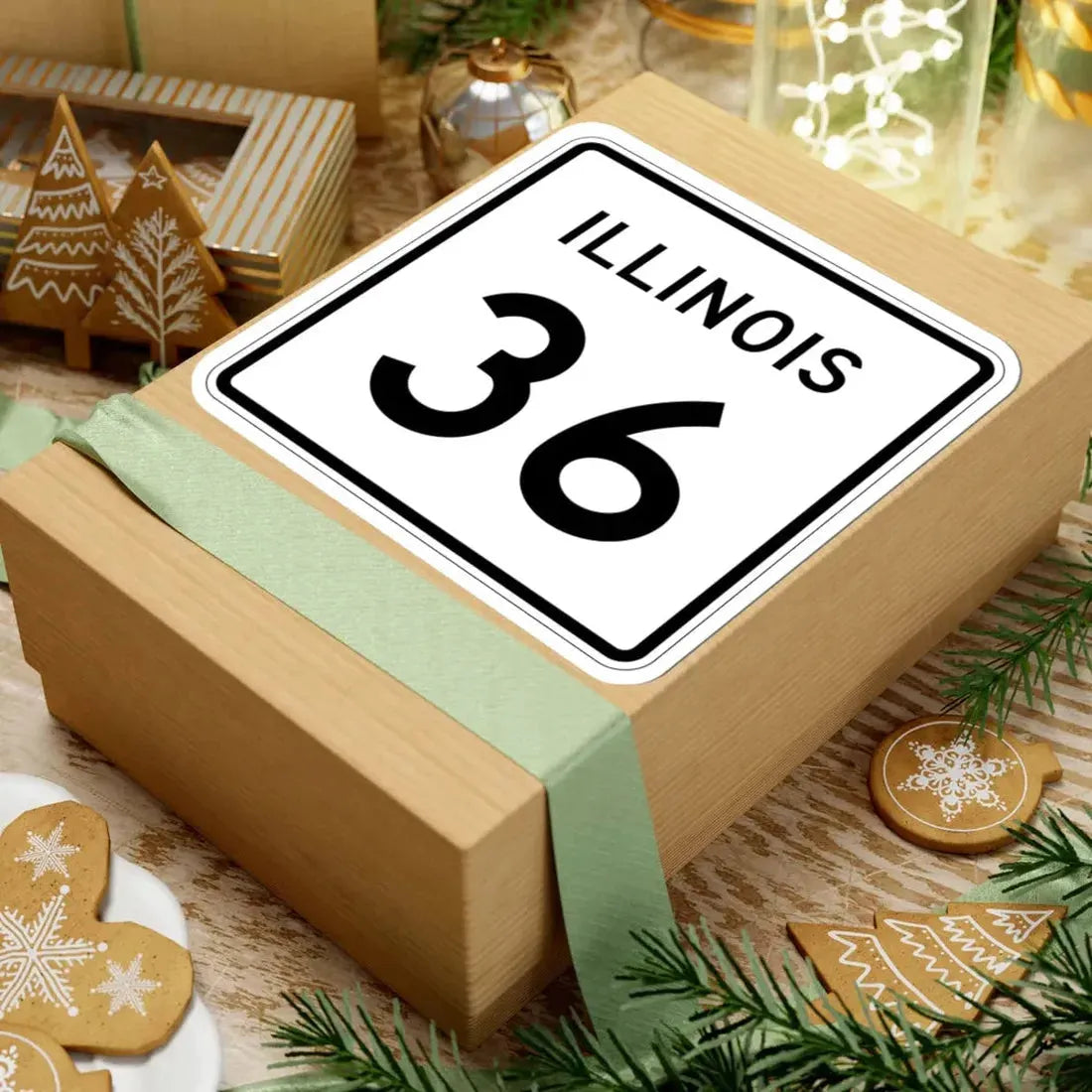 Illinois 36 (Illinois) (Road Sign) STICKER Vinyl Kiss-Cut Decal - The Sticker Space