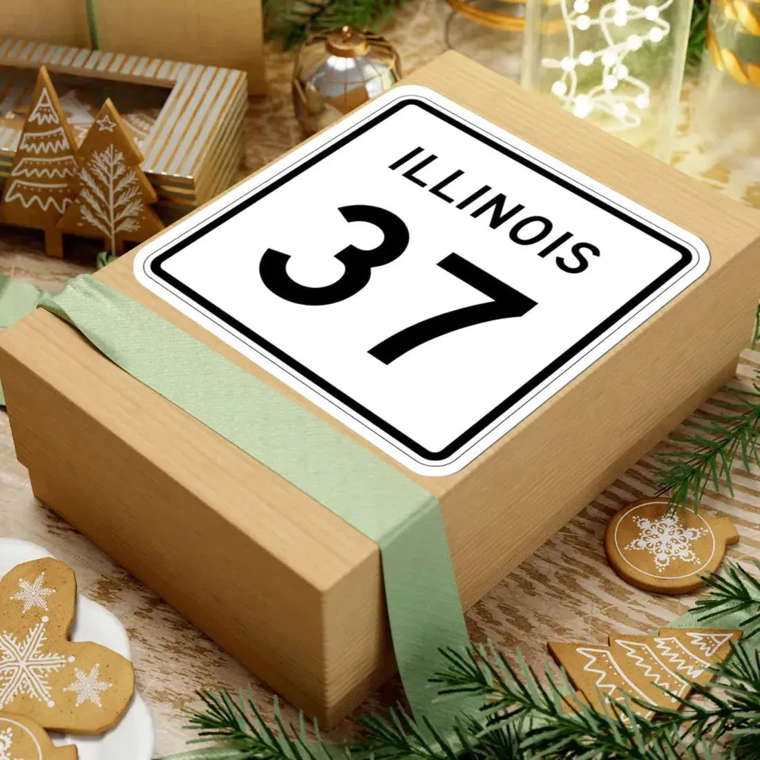 Illinois 37 (Illinois) (Road Sign) STICKER Vinyl Kiss-Cut Decal - The Sticker Space