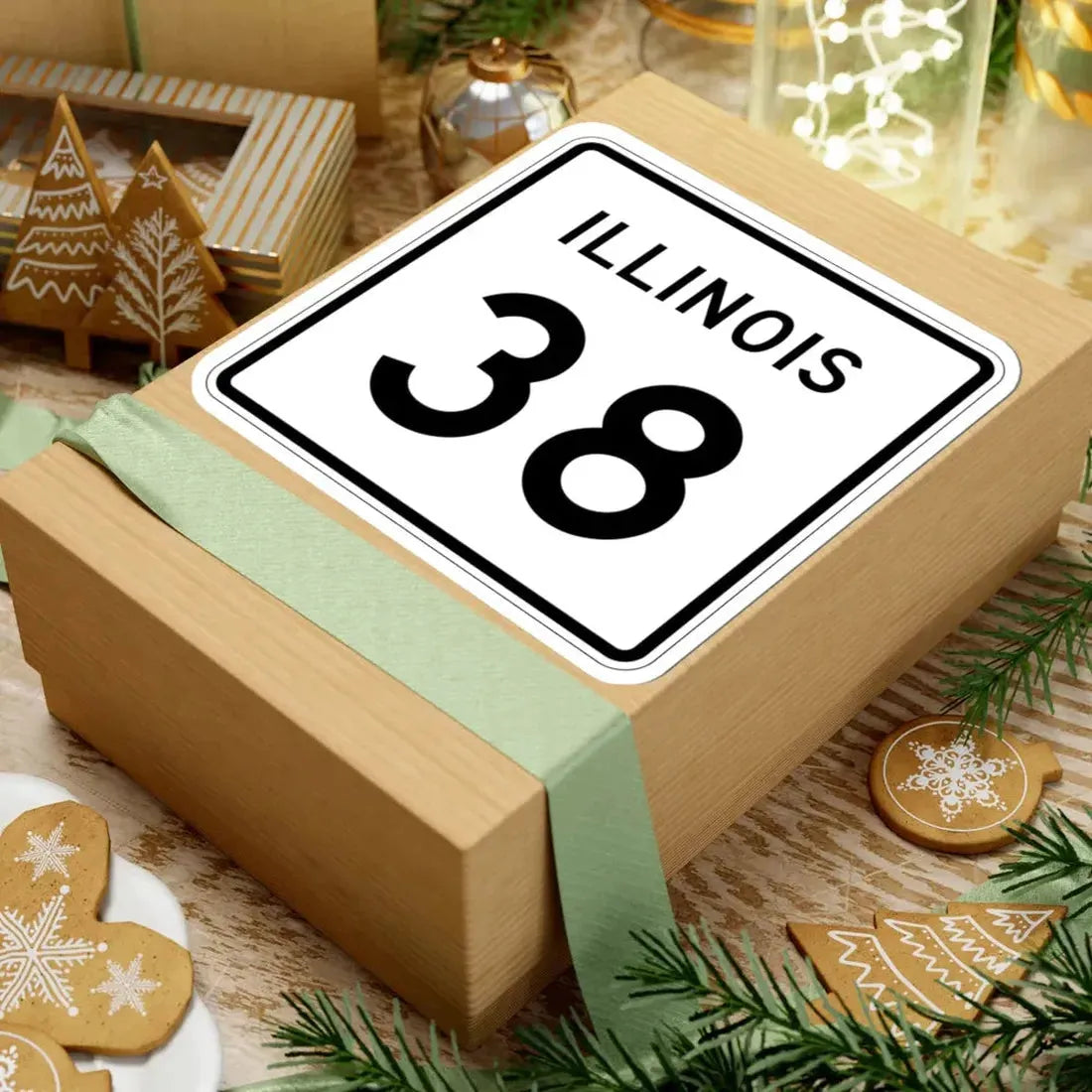 Illinois 38 (Illinois) (Road Sign) STICKER Vinyl Kiss-Cut Decal - The Sticker Space