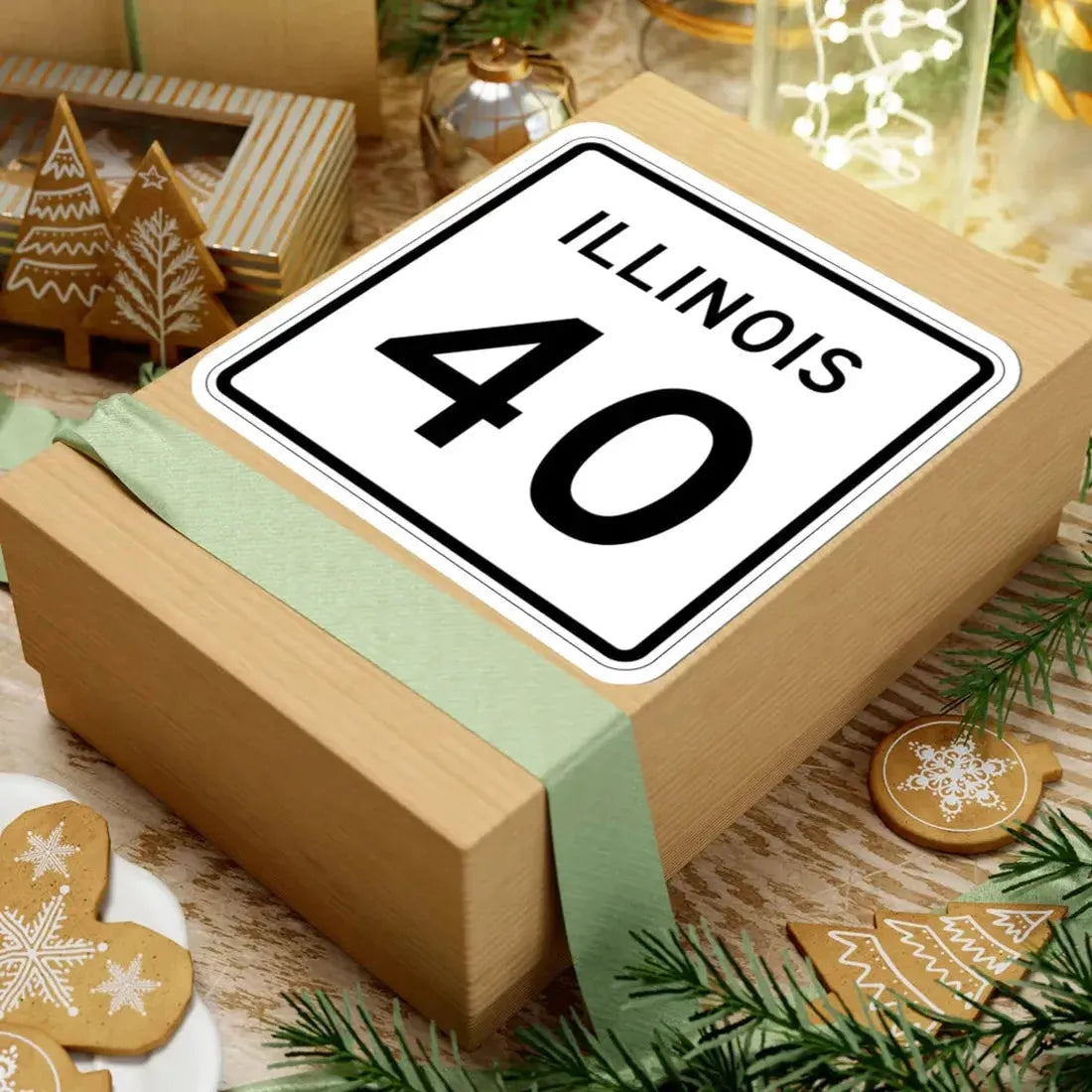 Illinois 40 (Illinois) (Road Sign) STICKER Vinyl Kiss-Cut Decal - The Sticker Space