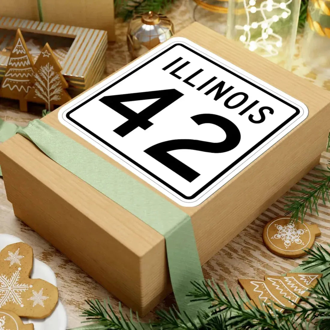 Illinois 42 1960 (Illinois) (Road Sign) STICKER Vinyl Kiss-Cut Decal - The Sticker Space