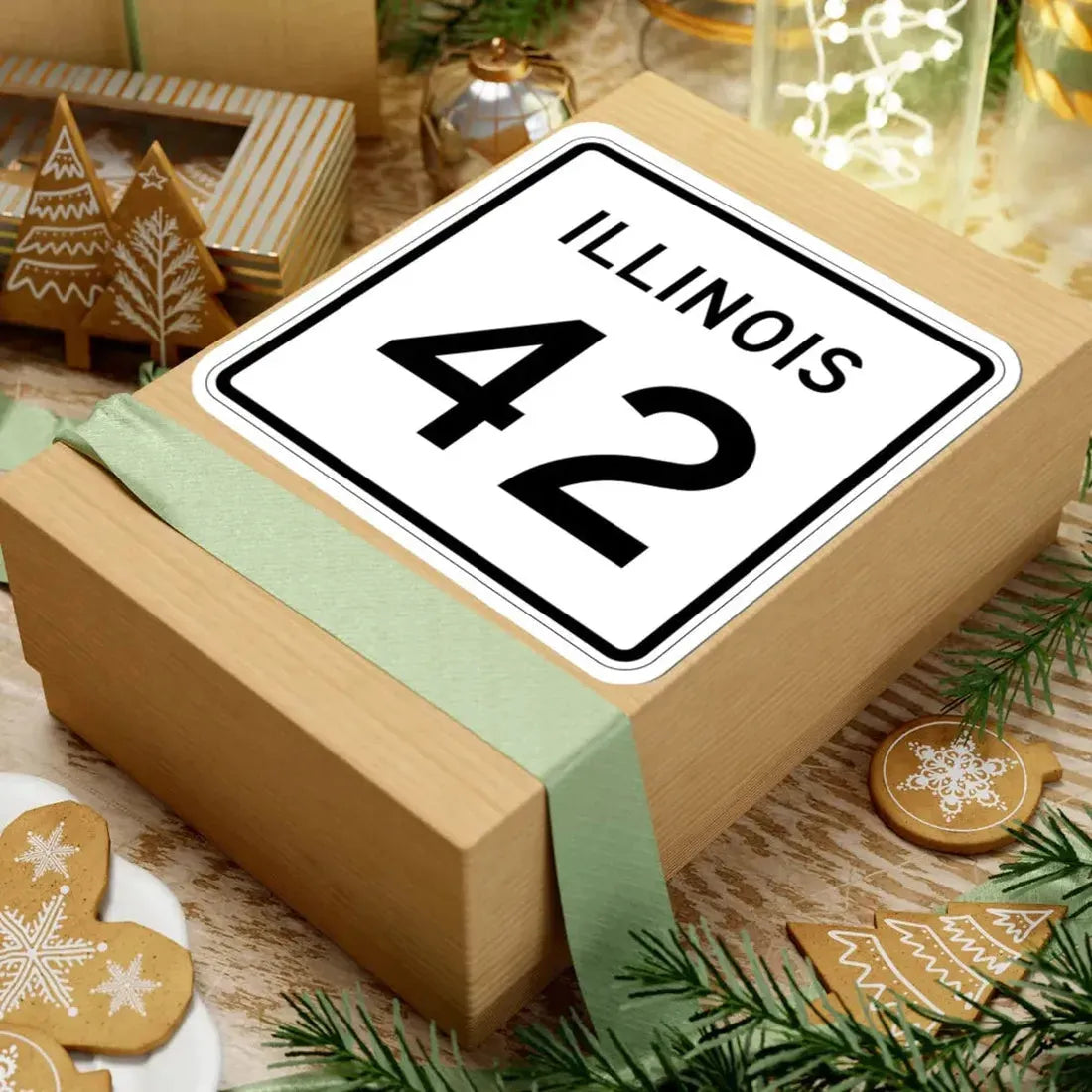 Illinois 42 (Illinois) (Road Sign) STICKER Vinyl Kiss-Cut Decal - The Sticker Space