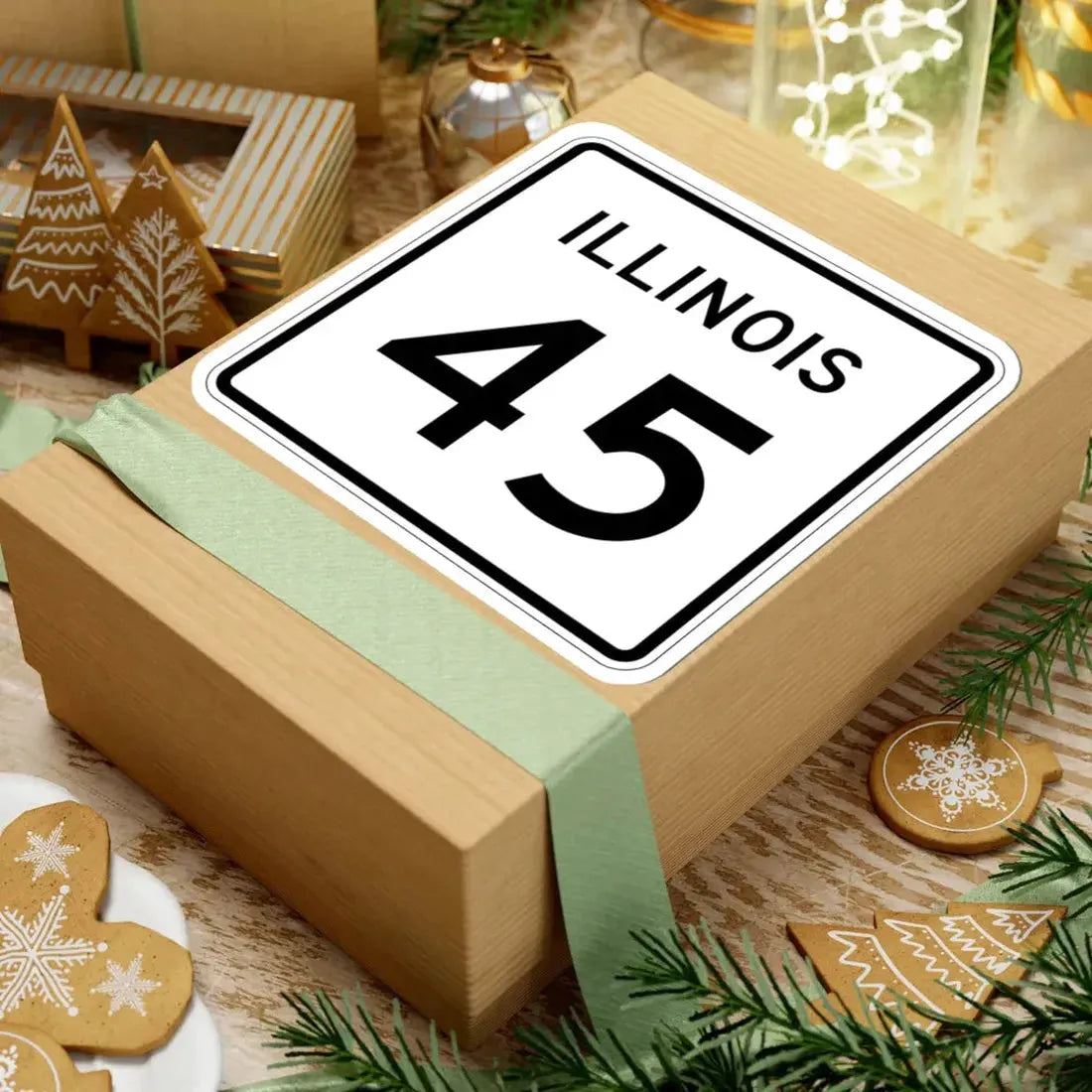 Illinois 45 (Illinois) (Road Sign) STICKER Vinyl Kiss-Cut Decal - The Sticker Space