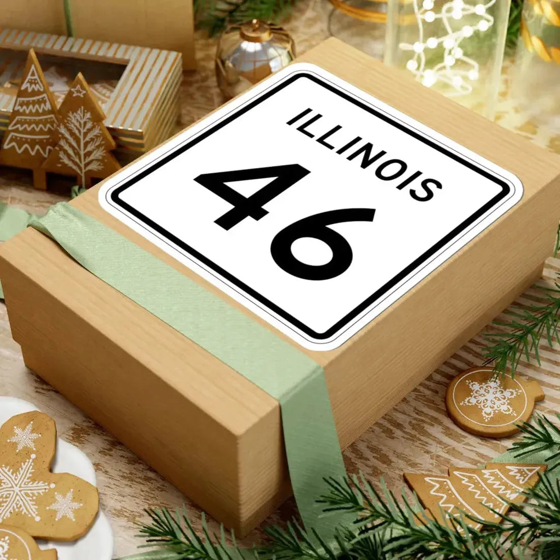 Illinois 46 (Illinois) (Road Sign) STICKER Vinyl Kiss-Cut Decal - The Sticker Space