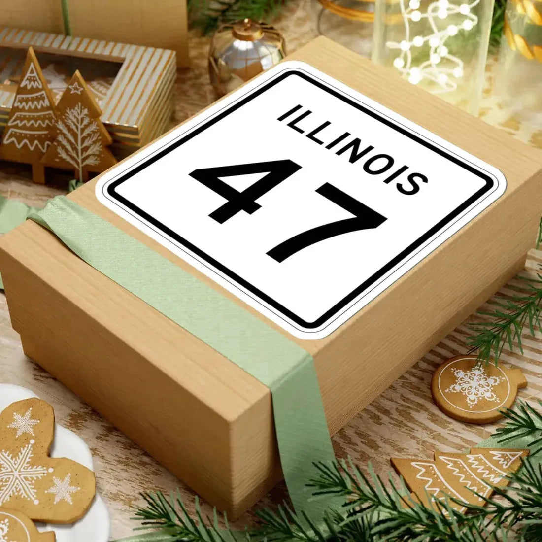 Illinois 47 (Illinois) (Road Sign) STICKER Vinyl Kiss-Cut Decal - The Sticker Space