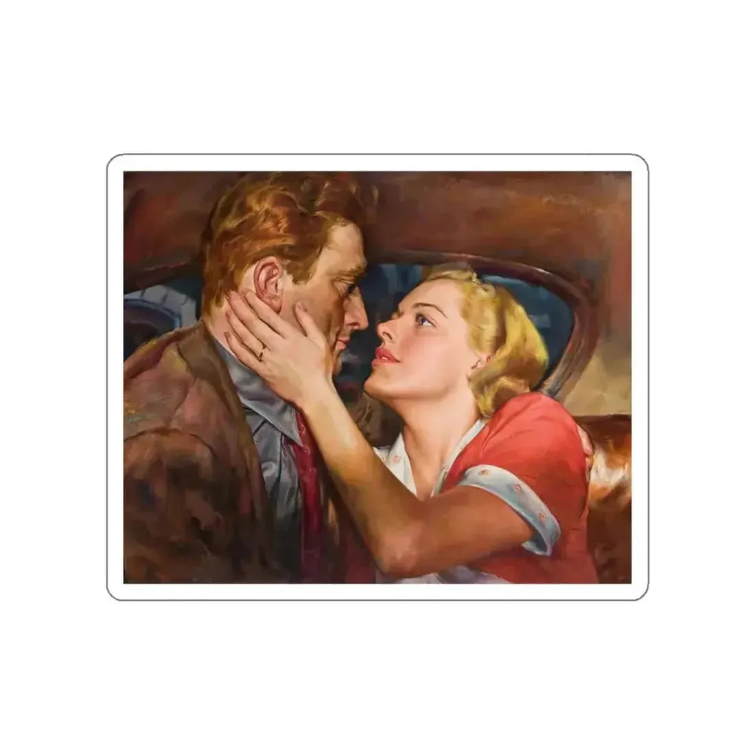 In the Car, 1985 (Magazine Illustration) STICKER Vinyl Die-Cut Decal - The Sticker Space