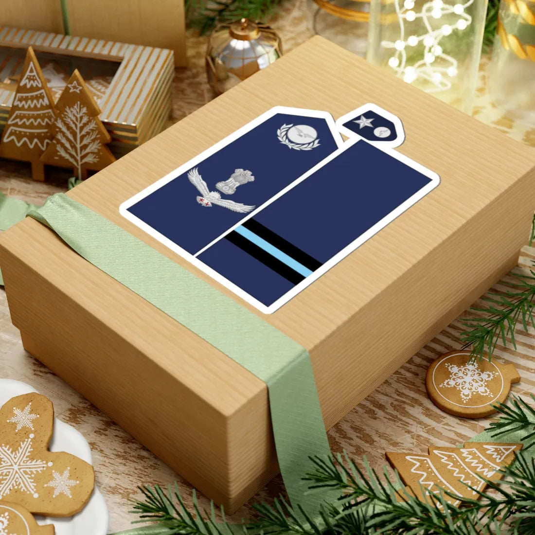 India AirForce OF 6 collected (India) (Military Rank) STICKER Vinyl Kiss-Cut Decal - The Sticker Space