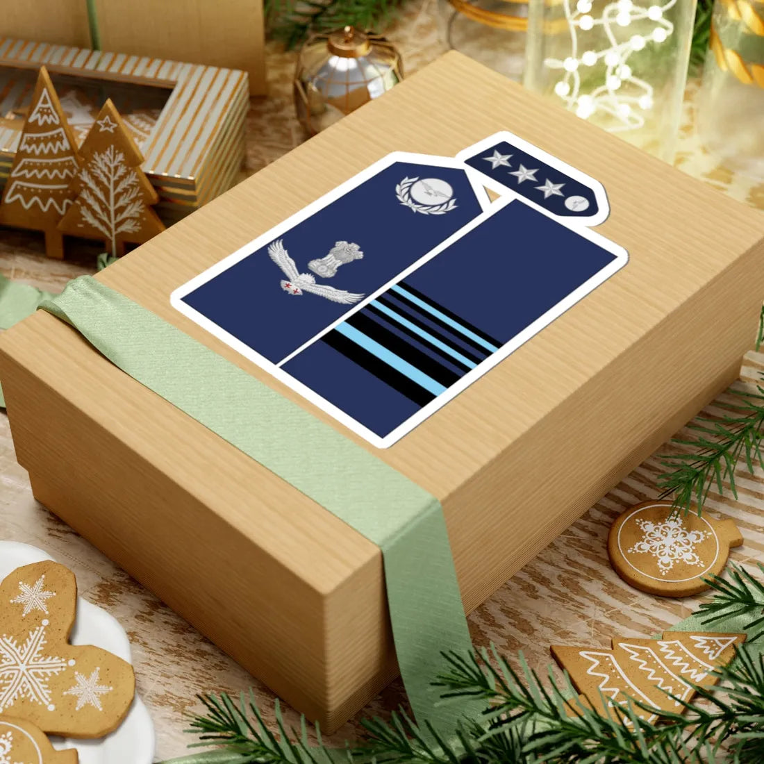 India AirForce OF 8 collected (India) (Military Rank) STICKER Vinyl Kiss-Cut Decal - The Sticker Space