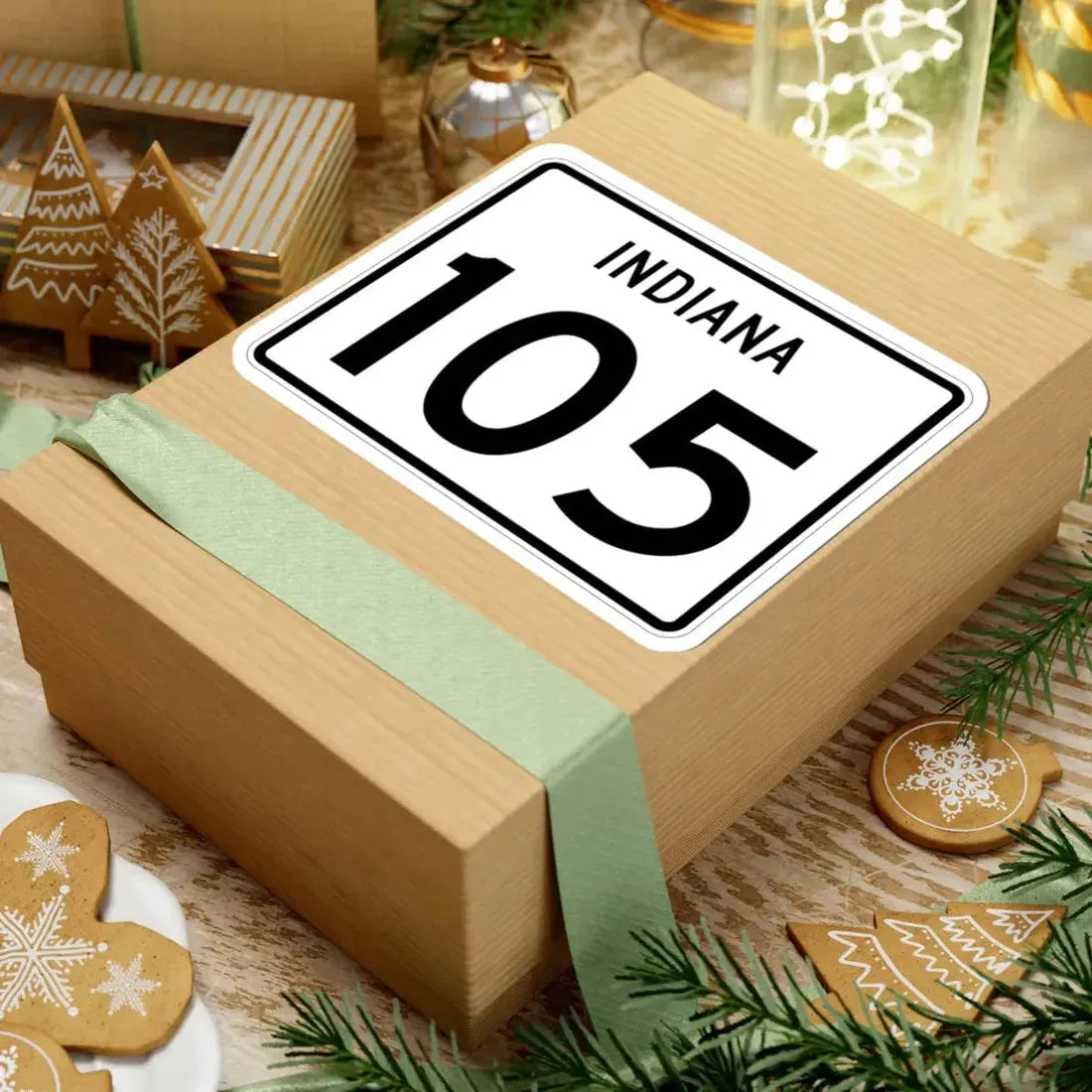 Indiana 105 (Indiana) (Road Sign) STICKER Vinyl Kiss-Cut Decal - The Sticker Space