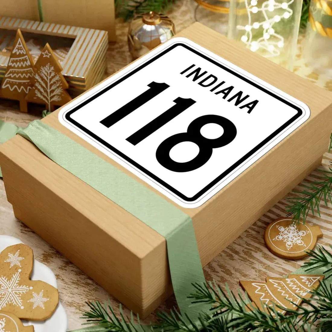 Indiana 118 1955 (Indiana) (Road Sign) STICKER Vinyl Kiss-Cut Decal - The Sticker Space