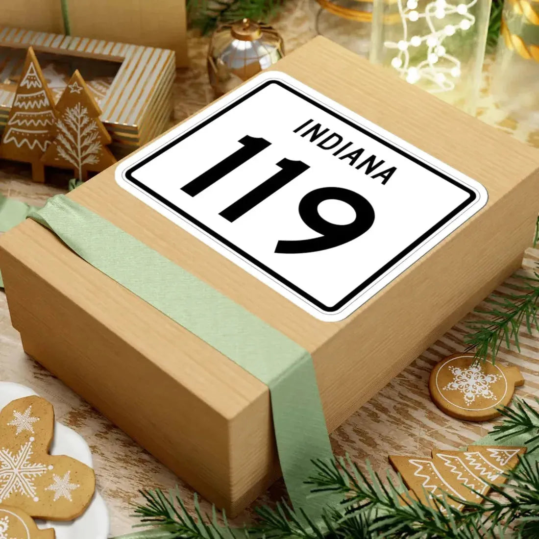 Indiana 119 (Indiana) (Road Sign) STICKER Vinyl Kiss-Cut Decal - The Sticker Space