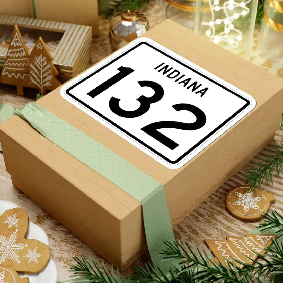 Indiana 132 (Indiana) (Road Sign) STICKER Vinyl Kiss-Cut Decal - The Sticker Space