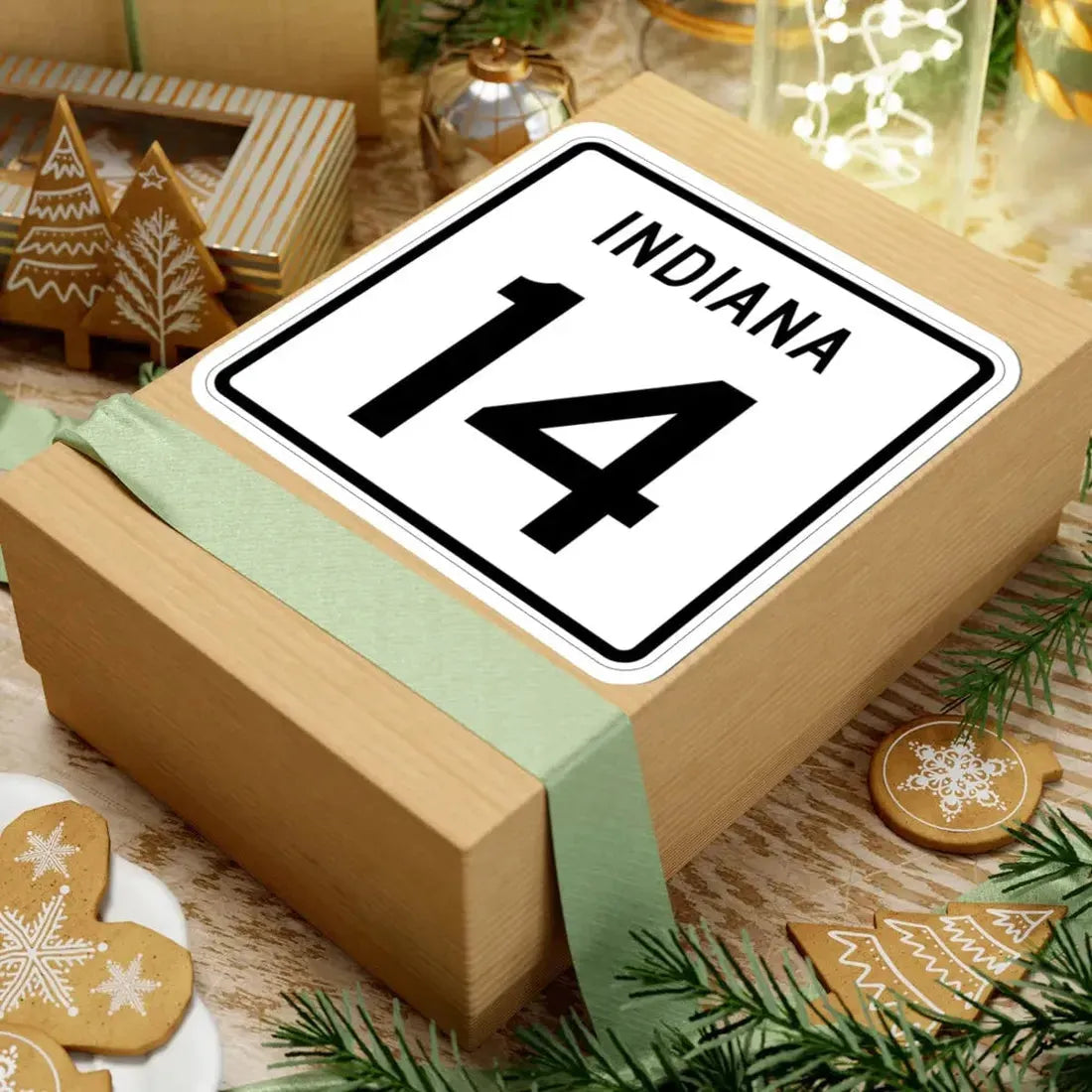 Indiana 14 (Indiana) (Road Sign) STICKER Vinyl Kiss-Cut Decal - The Sticker Space