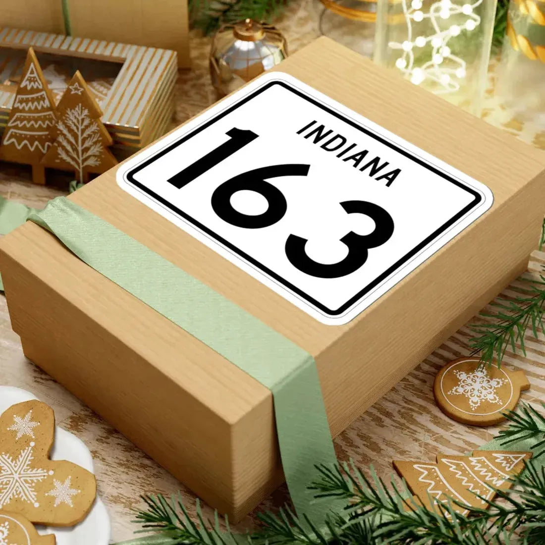 Indiana 163 (Indiana) (Road Sign) STICKER Vinyl Kiss-Cut Decal - The Sticker Space