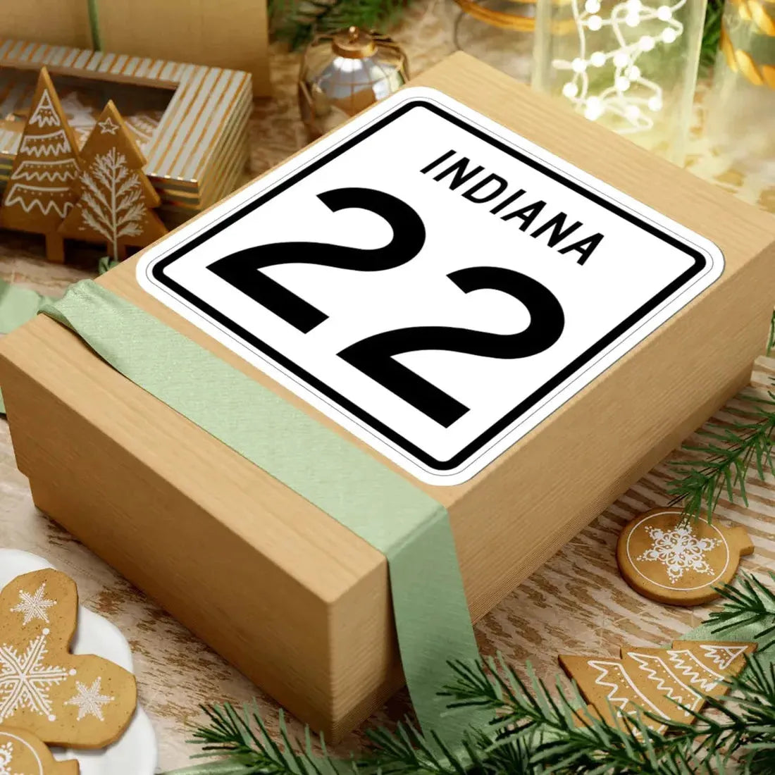 Indiana 22 (Indiana) (Road Sign) STICKER Vinyl Kiss-Cut Decal - The Sticker Space