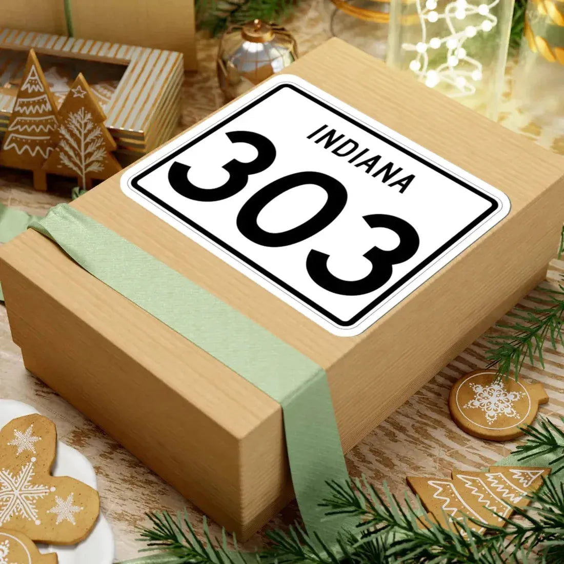 Indiana 303 (Indiana) (Road Sign) STICKER Vinyl Kiss-Cut Decal - The Sticker Space