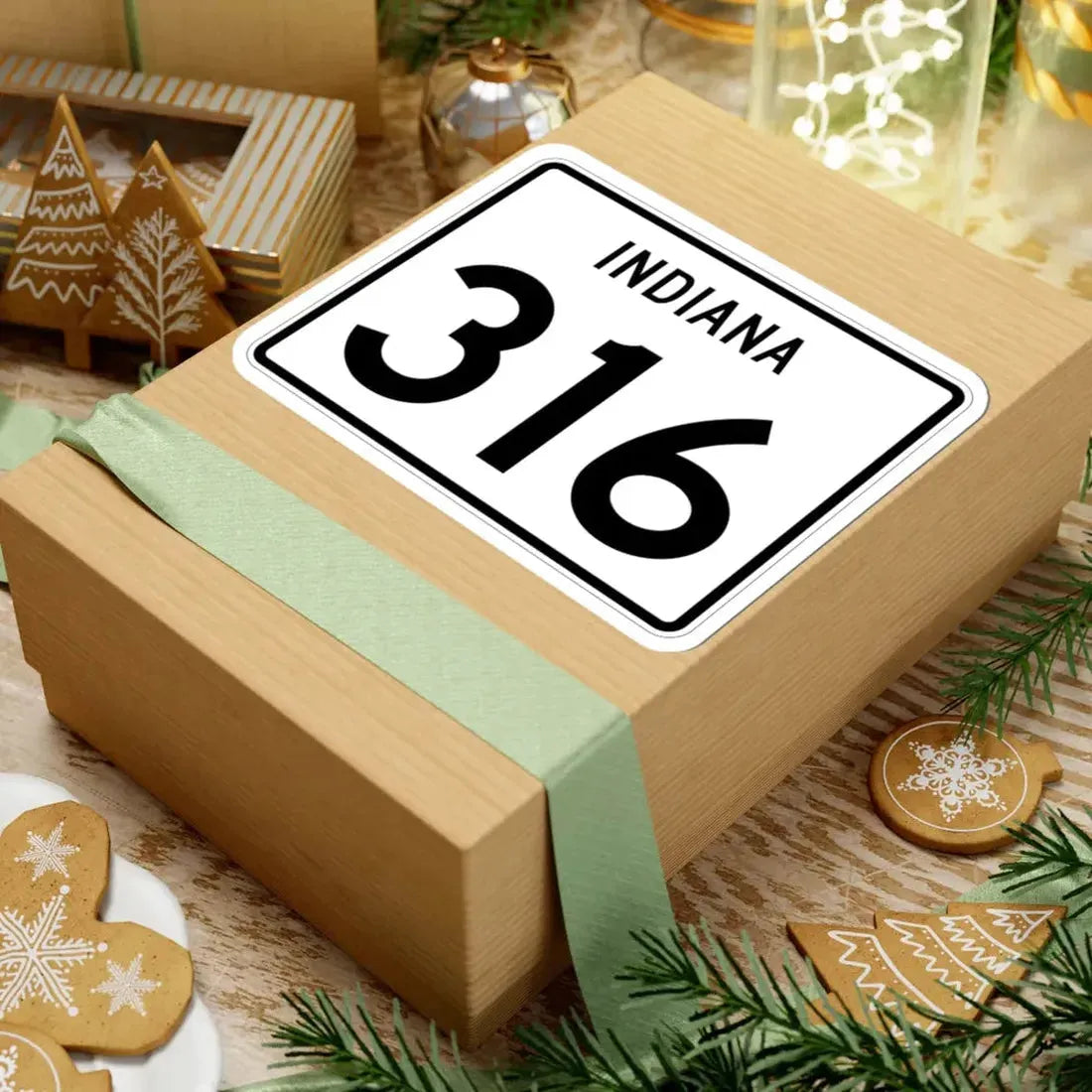 Indiana 316 (Indiana) (Road Sign) STICKER Vinyl Kiss-Cut Decal - The Sticker Space