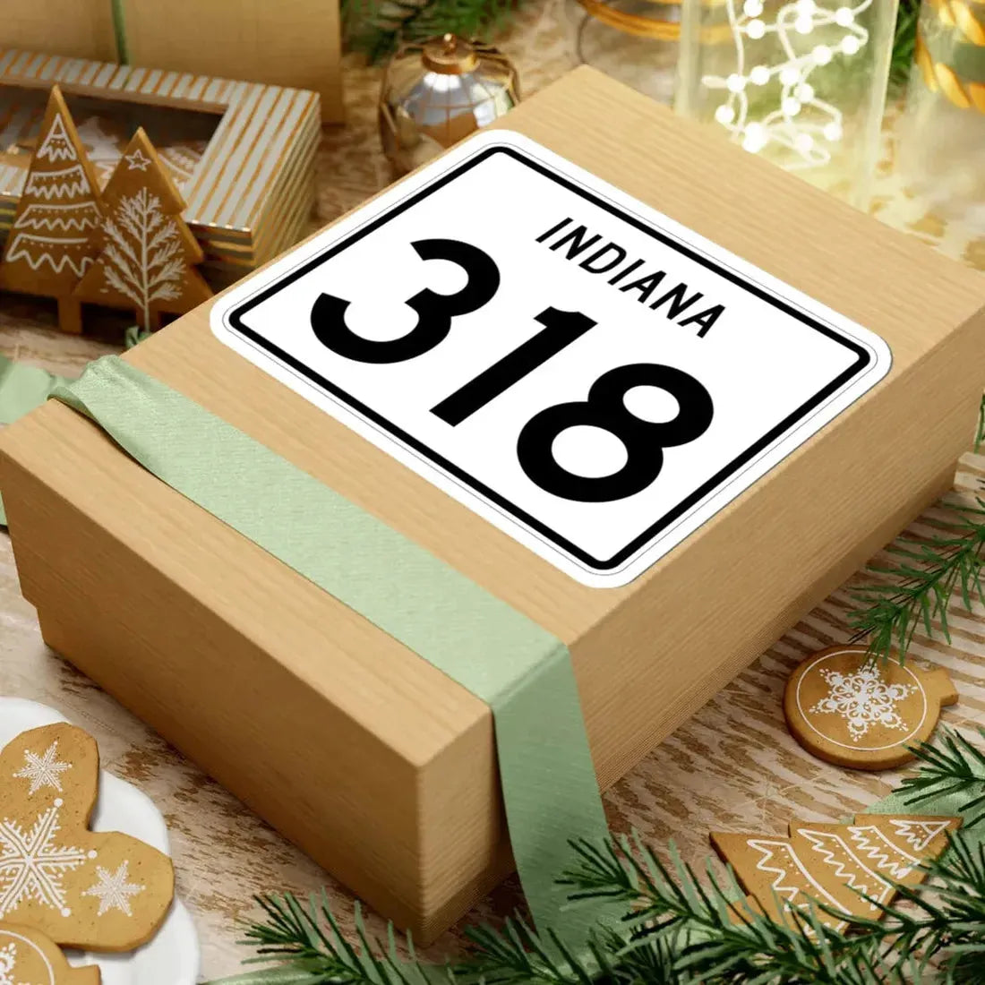 Indiana 318 (Indiana) (Road Sign) STICKER Vinyl Kiss-Cut Decal - The Sticker Space