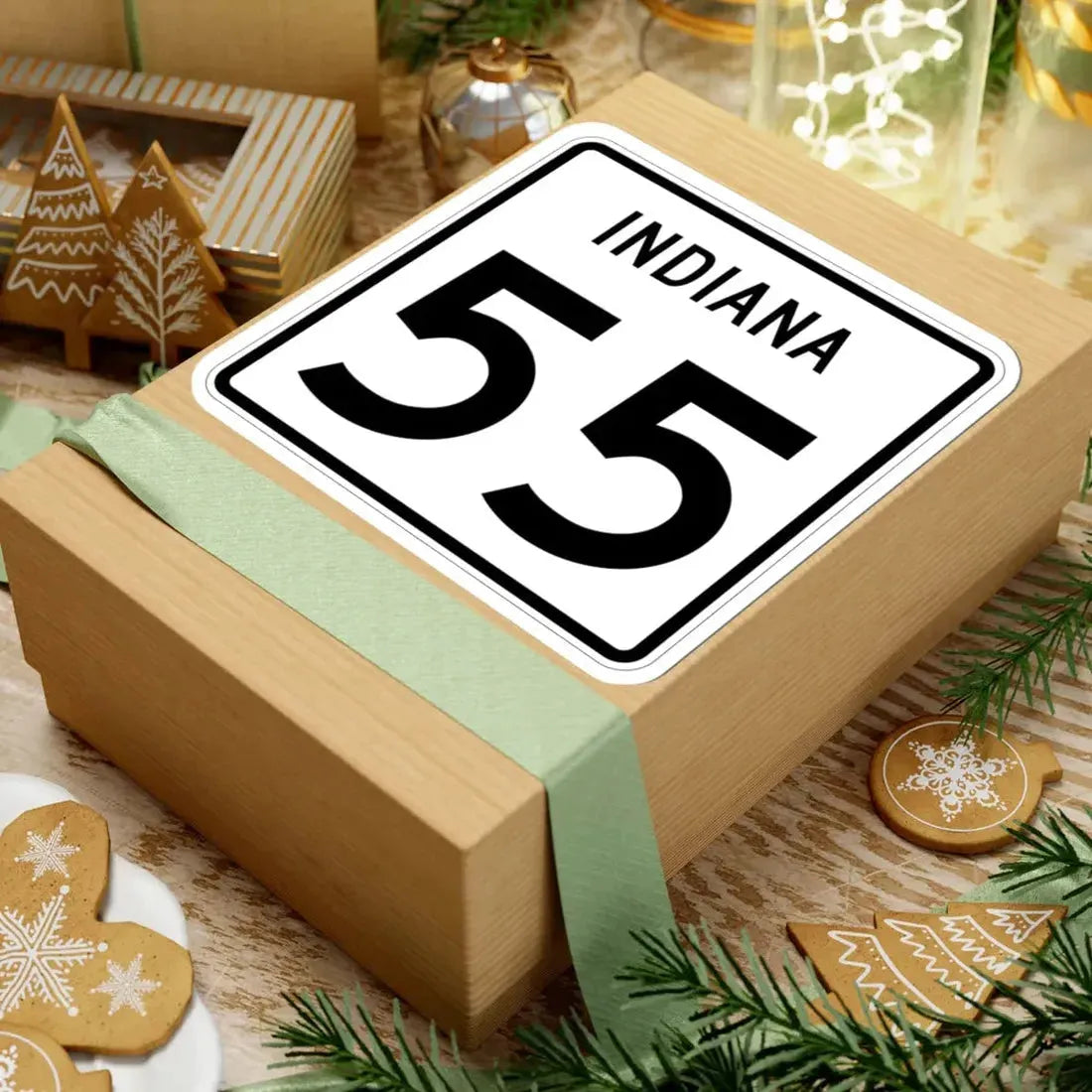 Indiana 55 (Indiana) (Road Sign) STICKER Vinyl Kiss-Cut Decal - The Sticker Space