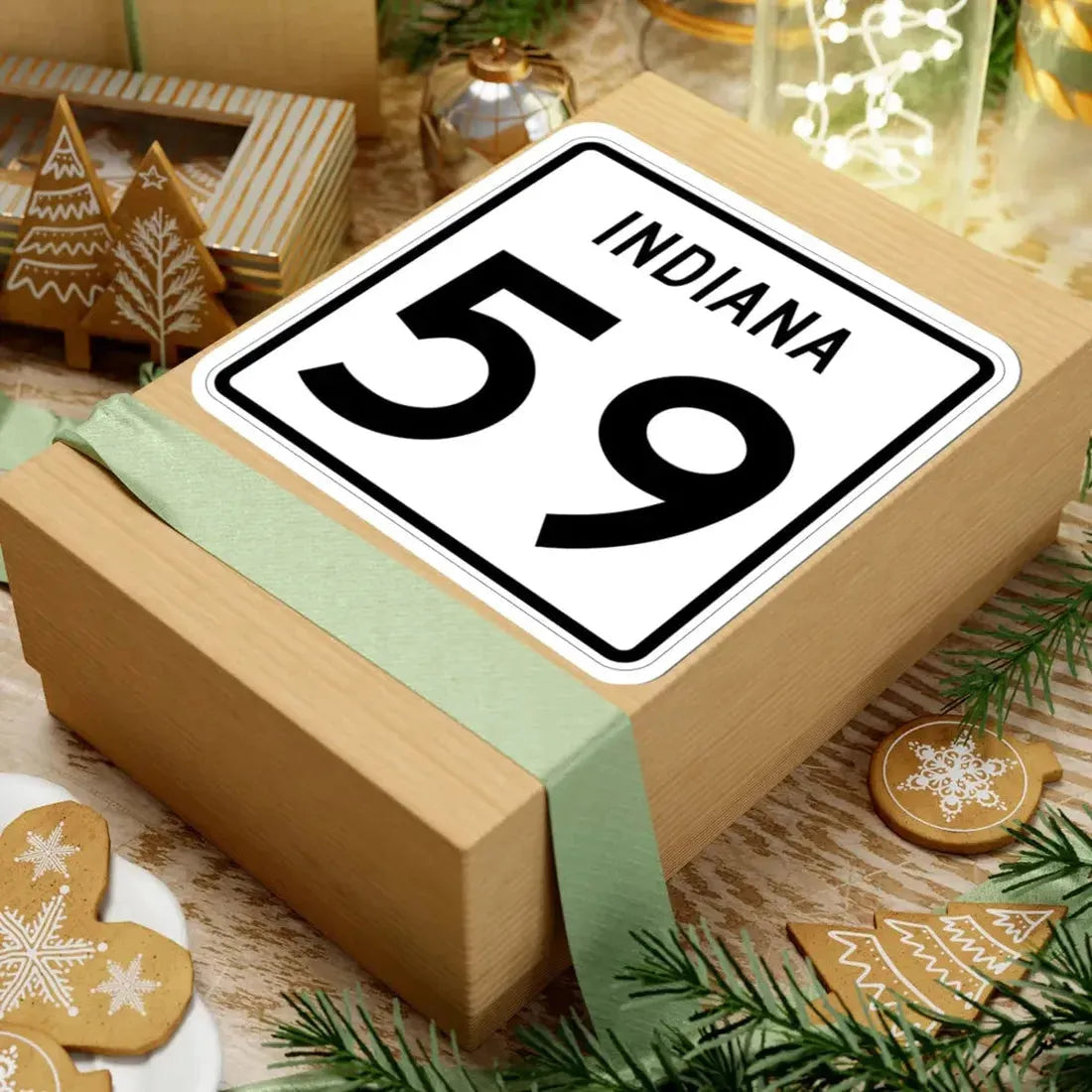 Indiana 59 (Indiana) (Road Sign) STICKER Vinyl Kiss-Cut Decal - The Sticker Space
