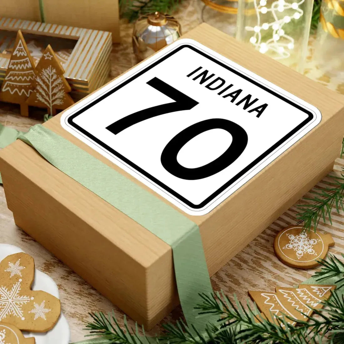 Indiana 70 (Indiana) (Road Sign) STICKER Vinyl Kiss-Cut Decal - The Sticker Space