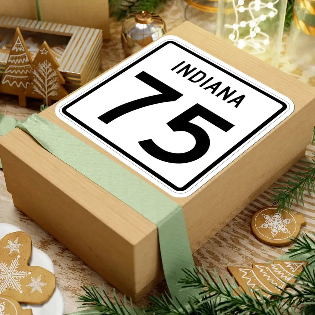 Indiana 75 (Indiana) (Road Sign) STICKER Vinyl Kiss-Cut Decal - The Sticker Space