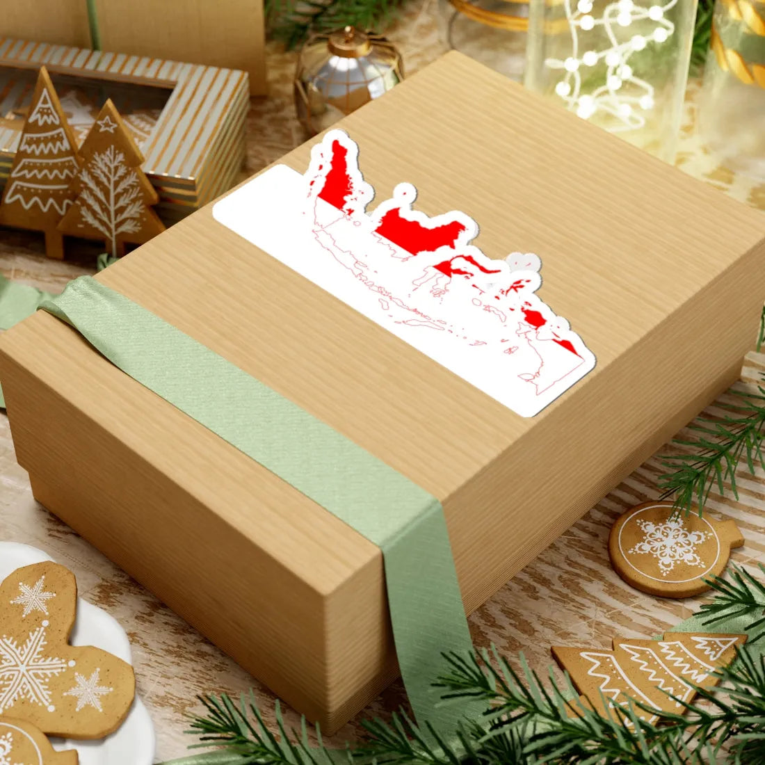 Indonesia flag map 1945-2002 (Indonesia) STICKER Vinyl Kiss-Cut Decal - The Sticker Space