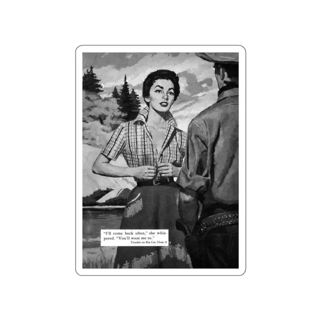 Inside Back Cover, Zane Grey's Western Magazine, February 1953 (Magazine Illustration) STICKER Vinyl Die-Cut Decal - The Sticker Space