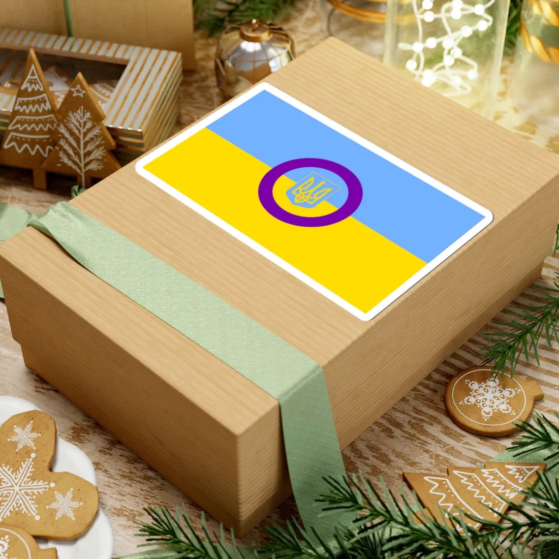 Intersex Ukrainian Flag (Ukraine) STICKER Vinyl Kiss-Cut Decal - The Sticker Space