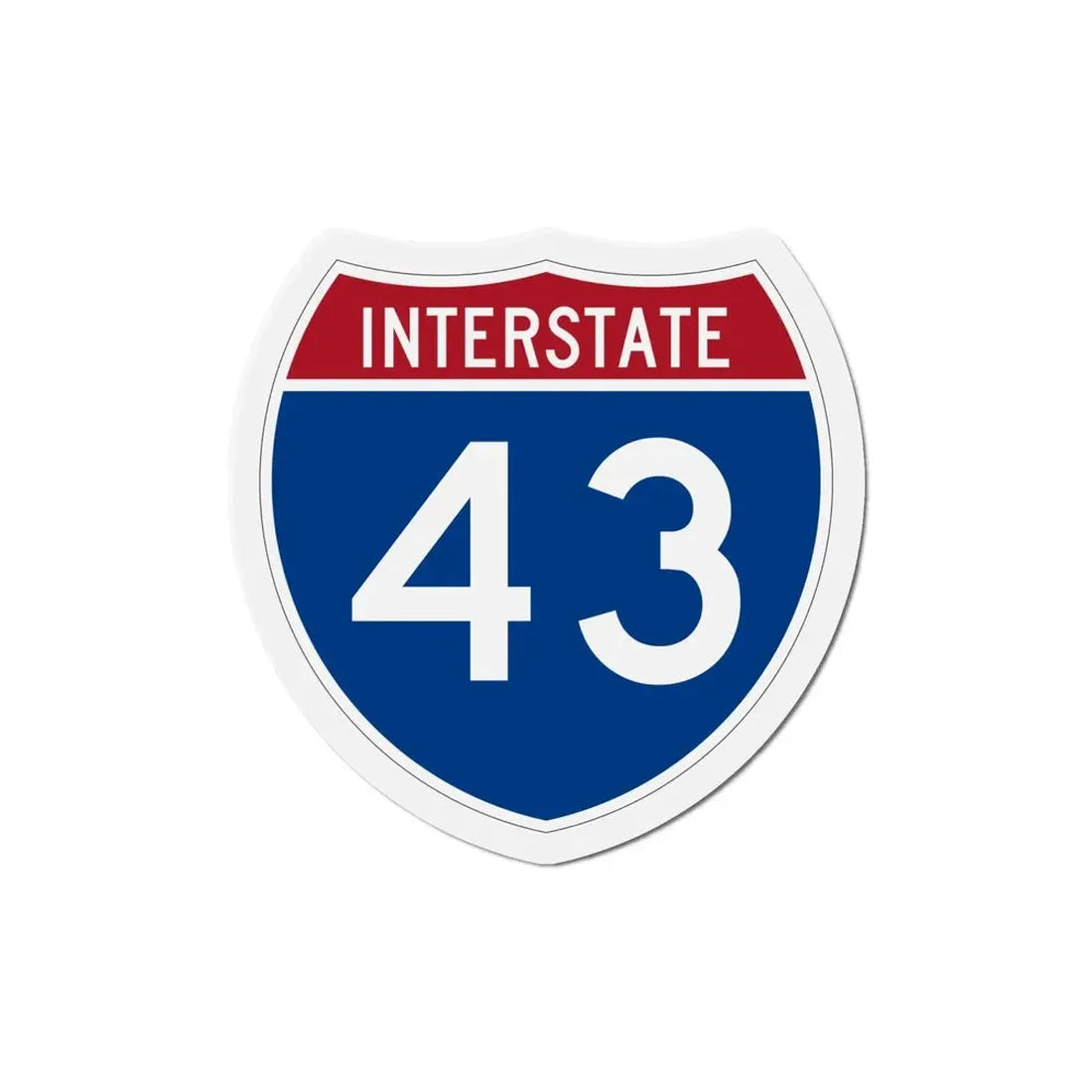 Interstate 43 (U.S. Highways) Refrigerator Magnet - The Sticker Space