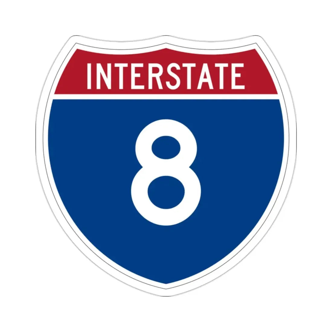 Interstate 8 (U.S. Highways) STICKER Vinyl Die-Cut Decal - The Sticker Space